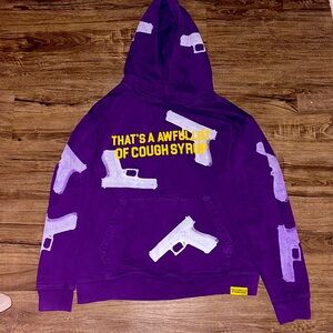 Awful lot of cough syrup glock hoodie purple/yellow